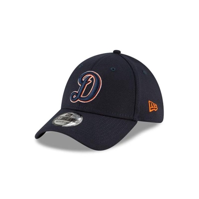 Blue Detroit Tigers Hat - New Era MLB Ligature 39THIRTY Stretch Fit Caps USA7602948